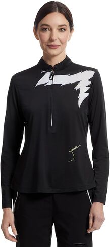 Jamie Sadock Women's Sunsense Lightning Print Long Sleeve 1/4 Zip Sun Protection Top in Saudi Arabia