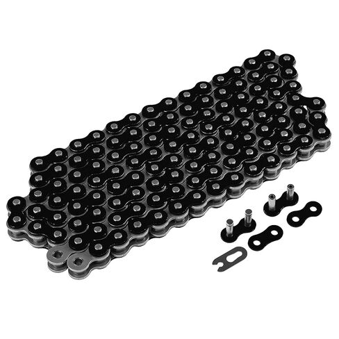 Caltric Black 525-Pitch 120-Links غير أو سلسلة محرك أقراص غير متوافقة مع ATV/UTV/Quad/Side X Side/Motorbike/Dirtbike/مع برشام ومقطع على الروابط الرئيسية in Saudi Arabia