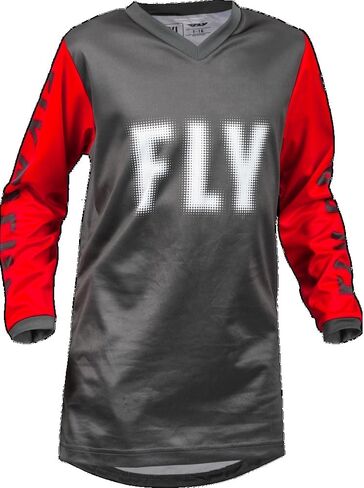 Fly Racing Mens Basic Youth F-16 Jersey Gray/Red YL ، Gray/Red ، Large US in Saudi Arabia