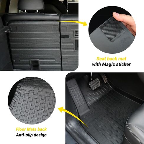 Floor Mat for New Model Y Juniper 2025 2026 9PCS Floor Mats with Second Row Seat Back Mats for Tesla Model Y All Weather TPE Model Y Floor Mats Accessories-(Only for Model Y Juniper) in Saudi Arabia