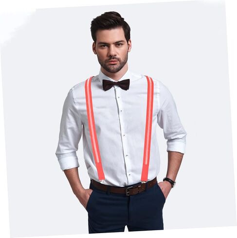 Glowing Led Suspenders for Men Unisex Elastic Trouser Straps Red Light for Casual Wear in Saudi Arabia