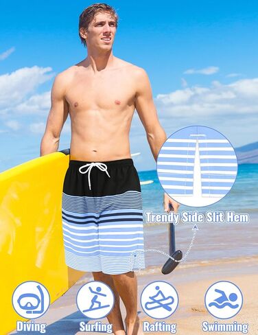 Sarfel Mens Swim Trunks with Compression Liner 9'' Quick Dry Mens Bathing Suit 9 Inch Inseam Men's Board Shorts Men Swimsuit in Saudi Arabia