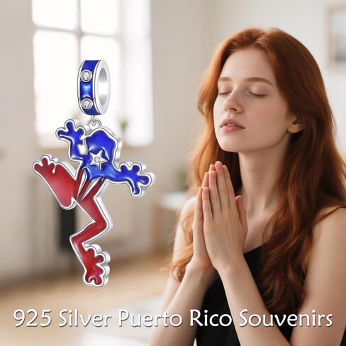 Yafeini Puerto Rico Souners Charm 925 Sterling Silver Coqui Frog Puerto Rico Darms Puerto Rico Gifts for Women in Saudi Arabia
