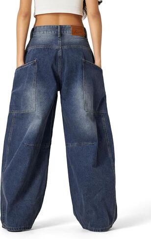 Aelfric Eden Mens Jeans Big Pocket Barrel Pants فضفاضة فضفاضة كبيرة الحجم الواسعة جان الهيب هوب هوب Y2K الدنيم بانت الشارع in Saudi Arabia