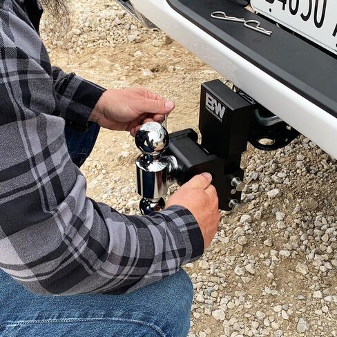 B&W Trailer Hitches MultiPro Tow & Stow Adjustable Trailer Hitch Ball Mount Compatible with MultiPro Tailgate - Fits 2" Receiver, Tri-Ball (1-7/8" x 2" x 2-5/16"), 2.5" Drop, 10,000 GTW - TS10064BMP in Saudi Arabia