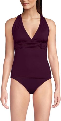 Lands' End Women's D-Cup V-Neck Plunge X Back Tankini Top in Saudi Arabia
