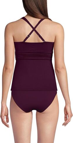 Lands' End Women's D-Cup V-Neck Plunge X Back Tankini Top in Saudi Arabia
