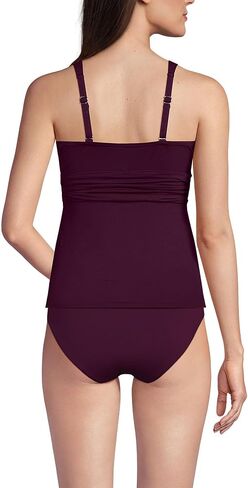 Lands' End Women's D-Cup V-Neck Plunge X Back Tankini Top in Saudi Arabia
