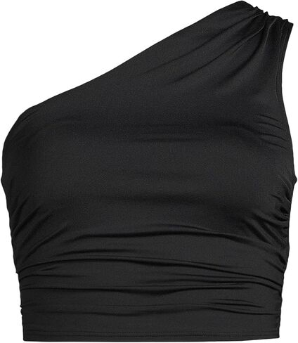 Lands' End Women's D-Cup Ruched One Shoulder Tankini Top in Saudi Arabia