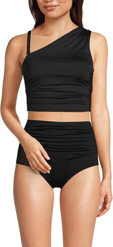 Lands' End Women's D-Cup Ruched One Shoulder Tankini Top in Saudi Arabia