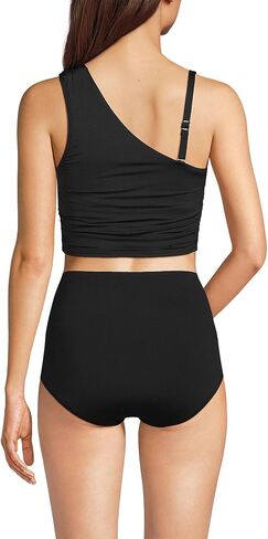 Lands' End Women's D-Cup Ruched One Shoulder Tankini Top in Saudi Arabia