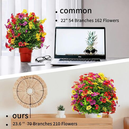 23.6" Purple Faux Flowers for Outdoor Planters, Artificial Flowers for Outdoors UV Resistant Topiary Ball Trees, Faux Bushes with Ground Stake,Greenery Fake Plants for Garden Front Porch Decorations in Saudi Arabia