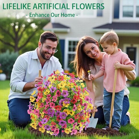 23.6" Purple Faux Flowers for Outdoor Planters, Artificial Flowers for Outdoors UV Resistant Topiary Ball Trees, Faux Bushes with Ground Stake,Greenery Fake Plants for Garden Front Porch Decorations in Saudi Arabia
