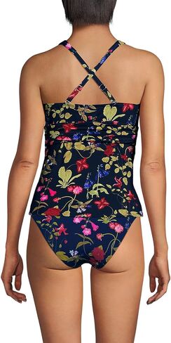 Lands' End Women's D-Cup V-Neck Plunge X Back Tankini Top in Saudi Arabia
