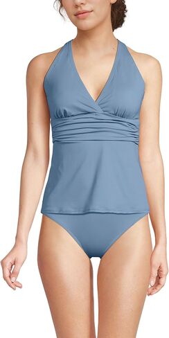 Lands' End Women's D-Cup V-Neck Plunge X Back Tankini Top in Saudi Arabia