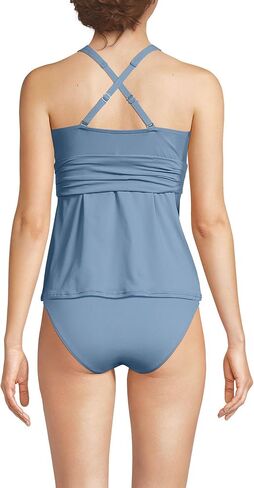 Lands' End Women's D-Cup V-Neck Plunge X Back Tankini Top in Saudi Arabia