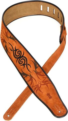 Levy's Leathers 2 1/2" Suede Guitar Strap with Embroidered and Printed Design, Suede Backing (MSS3EP-003) in Saudi Arabia