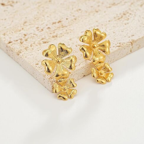 Sylph14K مطلية بالذهب كبير مكتنزة القلب أقراط للنساء العصرية 925 فضة أقراط بيان القرط سحر مجوهرات هدايا للنساء أمي الفتيات in Kuwait