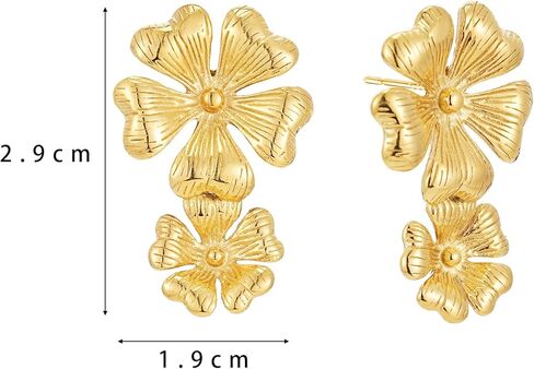 Sylph14K مطلية بالذهب كبير مكتنزة القلب أقراط للنساء العصرية 925 فضة أقراط بيان القرط سحر مجوهرات هدايا للنساء أمي الفتيات in Kuwait