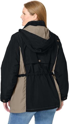 Woman Within Plus Size Colorblocked Taslon Anorak in Saudi Arabia