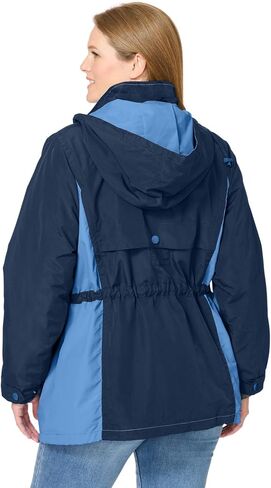 Woman Within Plus Size Colorblocked Taslon Anorak in Saudi Arabia