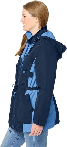 Woman Within Plus Size Colorblocked Taslon Anorak in Saudi Arabia