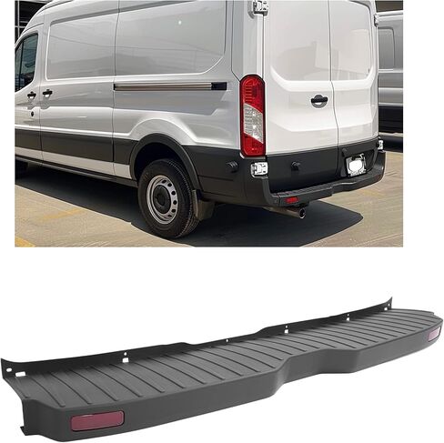 KUAFU Rear Bumper Step Cover Compatible with 2015-2024 Ford Transit 150 250 350 350HD Vans Rear Bumper Step Plate Top Pad Panel With Reflector Black Only Fit Low Roof Vans in Saudi Arabia