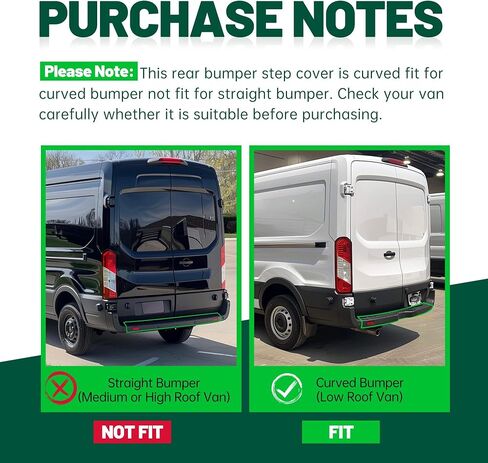 KUAFU Rear Bumper Step Cover Compatible with 2015-2024 Ford Transit 150 250 350 350HD Vans Rear Bumper Step Plate Top Pad Panel With Reflector Black Only Fit Low Roof Vans in Saudi Arabia