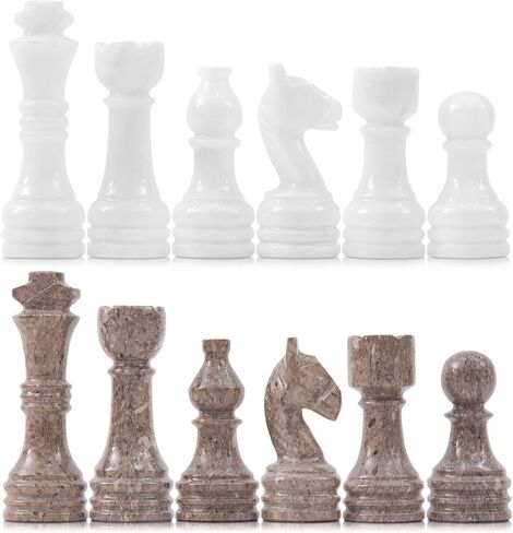 Radicaln Marble Chess Figures 3.5'' Inches White and Green Handmade Marble Chess Pieces for Chess Set Board Game - Chess Figures, Chess Board - Travel Set Chess Figure in Saudi Arabia