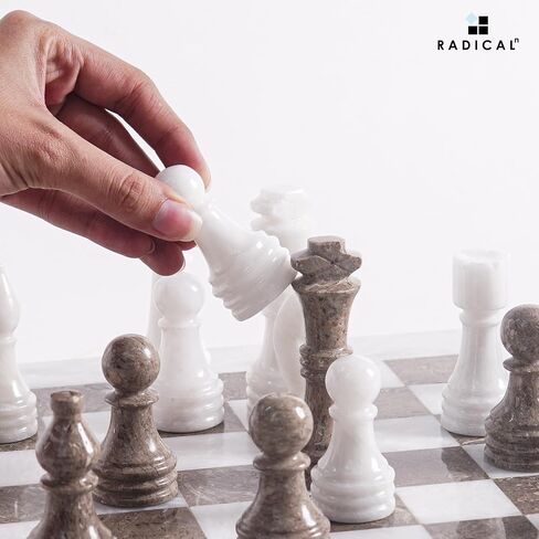 Radicaln Marble Chess Figures 3.5'' Inches White and Green Handmade Marble Chess Pieces for Chess Set Board Game - Chess Figures, Chess Board - Travel Set Chess Figure in Saudi Arabia