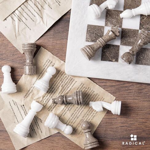 Radicaln Marble Chess Figures 3.5'' Inches White and Green Handmade Marble Chess Pieces for Chess Set Board Game - Chess Figures, Chess Board - Travel Set Chess Figure in Saudi Arabia