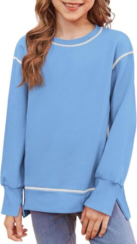 الفتيات Blibean الأكمام الطويلة Sweathirts Tops Tops Size 6-15 Years in Kuwait