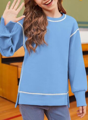 الفتيات Blibean الأكمام الطويلة Sweathirts Tops Tops Size 6-15 Years in Kuwait