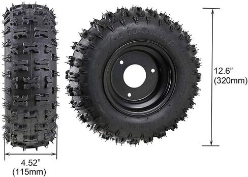4.10-6 ATV حافة عجلة الإطارات بدون أنبوب ومحور خلفي 760 مم و 1000W 48V محرك كهربائي وصندوق تروس التفاضلي لـ DIY رباعي العجلات على الطرق الوعرة DIY in Kuwait