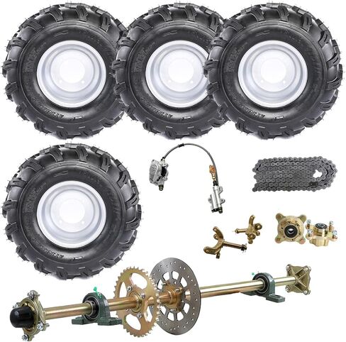 18x9.50-8 18x9.5-8 Go Kart Tires and Wheels & 44 "ATV AXLE AXLE KIT و 530 120L LEN & BRAKE PAIPER و FRENT in Saudi Arabia