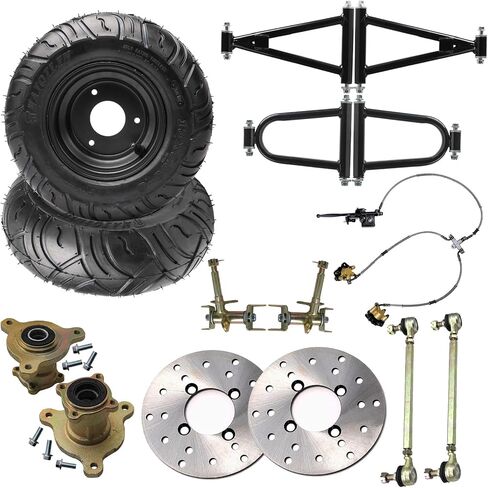 13x5.00-6 GO KART WHELL مع أذرع أرجوحة أمامية ، مغزل مقترن أمامي ، محاور العجلات ، دوار الفرامل لـ ATV UTV Trike Golf Cart Quad Buggy Dune Moped 4 Wheeler Tricicle Mini Bike in Saudi Arabia