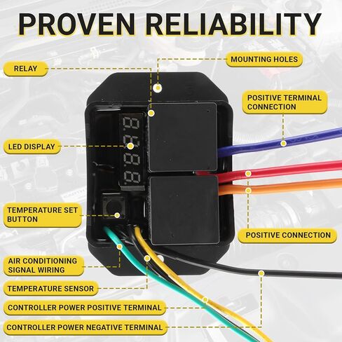 Digital Radiator Fans Controller, Adjustable Temperature Range, 12V and 24V Replace #0444, Range Dual Electric Thermatic Fan Switch Kit in Saudi Arabia