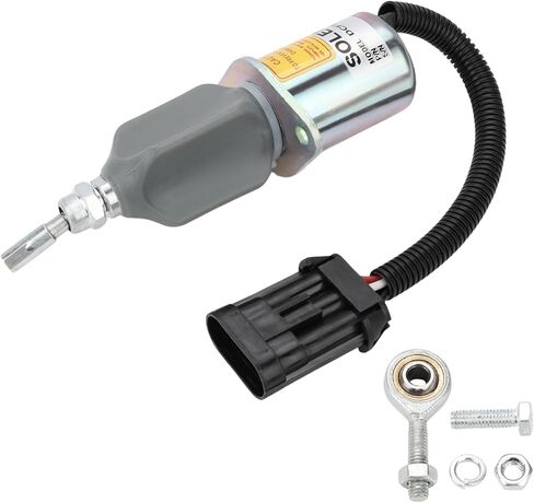 Fuel Shut Off Solenoid Switch Replacement for 6681513 Compatible with Bobcat Skid Steer T190 S185 S175 S160 A220 450 453 463 553 653 751 753 Bobcat Excavator 325 328 331 334 337 341 12VDC in Saudi Arabia