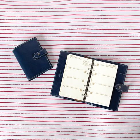 منظم Filofax Malden، حجم شخصي، أزرق داكن - ملموس، جلد الجاموس المحبب بالكامل، ست حلقات، مع مذكرات تقويم أسبوعية لعرضها، متعددة اللغات، 2024 (C028614-24) in Saudi Arabia
