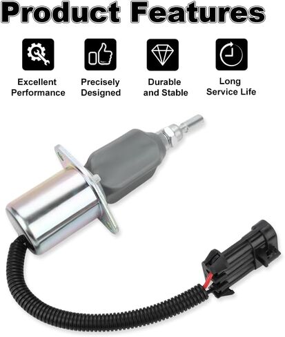 Fuel Shut Off Solenoid Switch Replacement for 6681513 Compatible with Bobcat Skid Steer T190 S185 S175 S160 A220 450 453 463 553 653 751 753 Bobcat Excavator 325 328 331 334 337 341 12VDC in Saudi Arabia