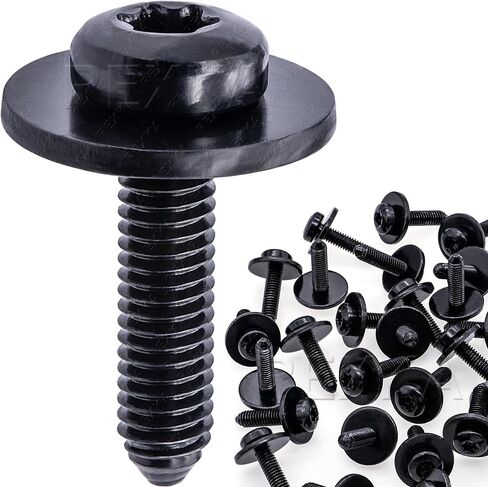 Rexka 30pcs M6-1.0 X 25mm T30 Torx Drive Air Deflector Radiator Support Front Bumper Screw for VW Audi N90993603 N-909-936-03- Multipurposes in Saudi Arabia
