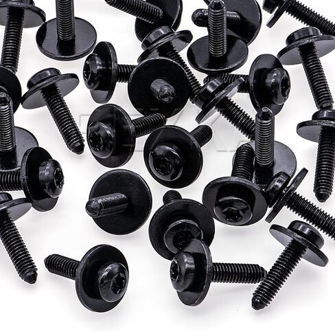 Rexka 30pcs M6-1.0 X 25mm T30 Torx Drive Air Deflector Radiator Support Front Bumper Screw for VW Audi N90993603 N-909-936-03- Multipurposes in Saudi Arabia