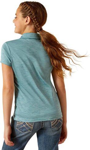 ARIAT Heather Maui Blue Laguna Youth Knit Baselayer Polo 10043555 in Kuwait