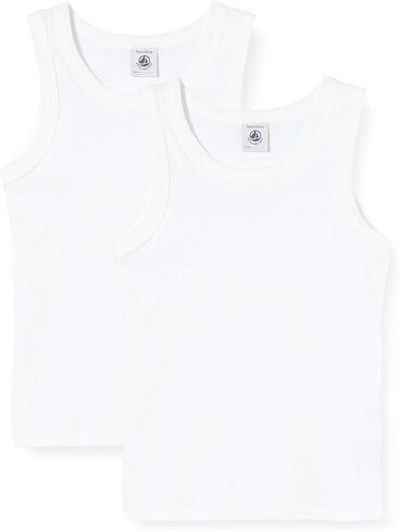 Petit Bateau Style 53326 T-Shirts & Polo Shirts Boys White Tops Sleeveless Sizes 2-18 Years in Saudi Arabia