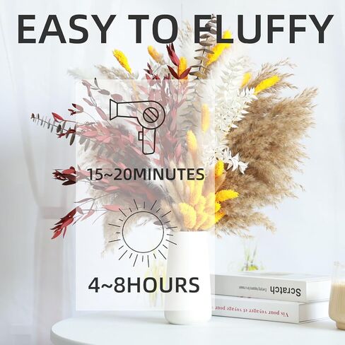 80pcs مجفف بامباس العشب باقة بوكيه ريفي بوهو ترتيب الأزهار مع لهجات برتقالية الخريف وديكور المنزل لمكتب غرفة نوم غرفة المعيشة (17 بوصة) in Kuwait