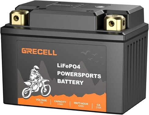 دراجة نارية Grecell دراجة نارية Lithium LifePo4 ، 12 فولت 3.5AH YTX4L-BS/YTX5L-BS بطارية دراجة نارية للدراجة النارية المدمجة في دراجات الأوساخ المتوافقة مع BMS ، التزلج النفاث ، الجرار ، مجرى العشب (محطة إيجابية على الجانب الأيمن) in Saudi Arabia