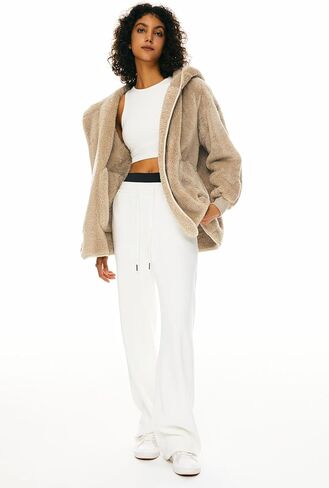 Orolay Women's Hooded Fuzzy Fleece Jacket Long Sleeve Winter Open Front Cardigan Oversized Coat with Pockets in Saudi Arabia