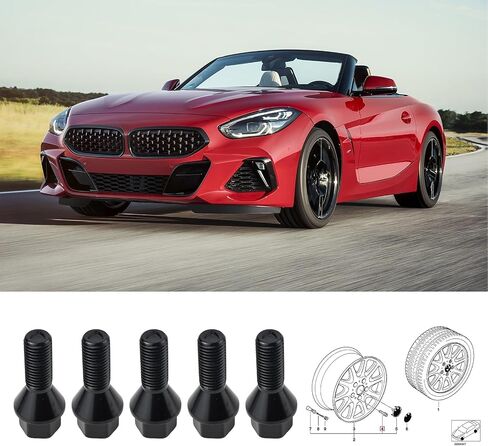 MUNIK مسامير العجلات 4 عبوات مناسبة لميني R50 R53 R56 R52 1.6L 1.6T مناسبة لسيارات BMW 1,3,5,6,X1,X5,Z4 سلسلة بديلة #36136781150 in Kuwait