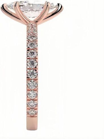 2ct Marquise Cut Moissanite 6-prong Solitaire Engagement Ring for Women Solid 10K/14K/18K White Yellow Rose Gold Simulated Diamond Promise Wedding Rings for Her (D Color, VVS1 Clarity) in Saudi Arabia