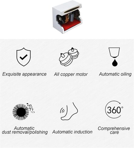 Commercial Automatic Shoe Shine, Household Electric Shoe Polishing Machine, Low Noise Induction Shoe Shine Polisher for Home Hotel Bank in Saudi Arabia